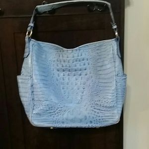 Brahmin all leather light blue bag